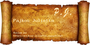 Pajkos Julietta névjegykártya